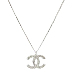 Silver Fabric Chanel Necklace