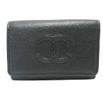 Black Leather Chanel Key Holder