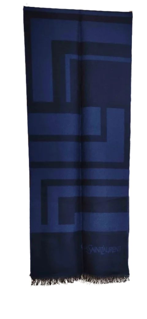 Blue Wool Yves Saint Laurent Scarf