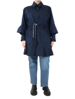 Navy Cotton Chanel Coat