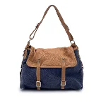 Blue Fabric Hogan Handbag