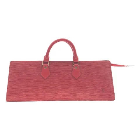 Red Leather Louis Vuitton Triangle Sac