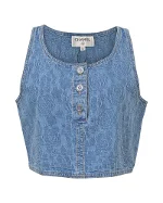 Blue Cotton Chanel Top