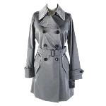 Grey Leather Burberry Coat