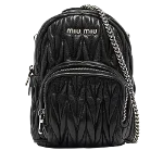 Black Leather Miu Miu Backpack