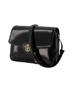 Black Leather Tory Burch Crossbody Bag