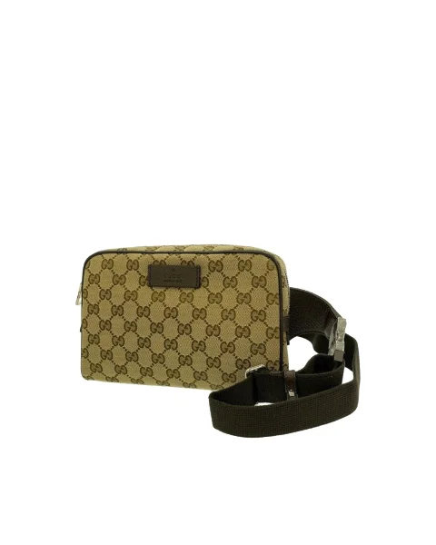 Brown Fabric Gucci Travel Bag
