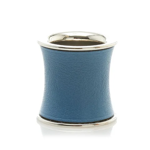 Blue Leather Hermès Scarf Ring