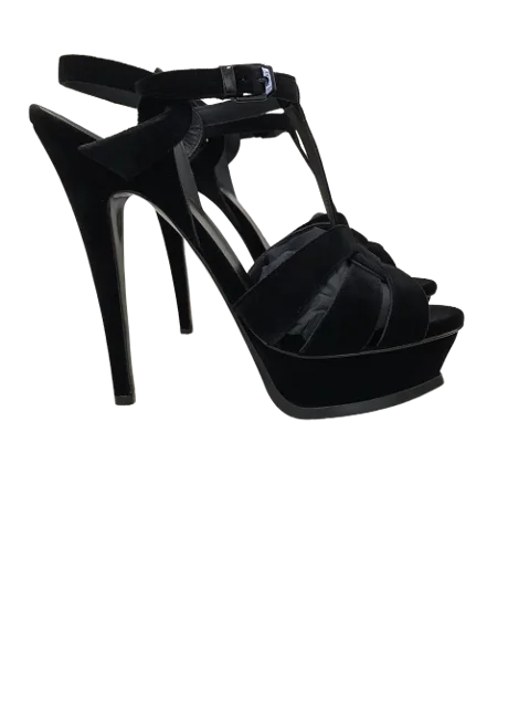 Black Velvet Saint Laurent Sandals
