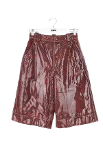 Burgundy Polyester Ganni Shorts