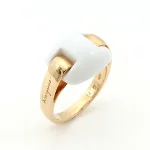 White Rose Gold Salvatore Ferragamo Ring