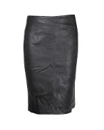 Black Leather Diane Von Furstenberg Skirt