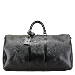 Black Leather Louis Vuitton Keepall