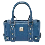 Blue Leather MCM Tote