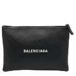 Black Leather Balenciaga Pouch