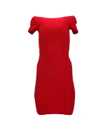 Red Fabric Hervé Léger Dress