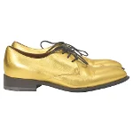 Gold Leather Dries Van Noten Flats