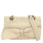 Beige Leather Carolina Herrera Shoulder Bag