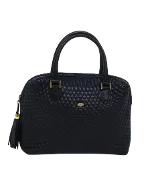 Navy Leather Bally Handbag