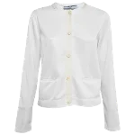 White Fabric Prada Cardigan