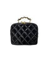 Black Leather Chanel Handbag