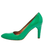 Green Fabric Celine Heels