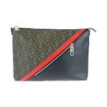 Brown Canvas Fendi Clutch