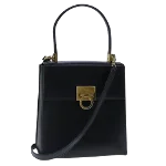 Black Leather Salvatore Ferragamo Handbag