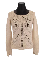 Beige Viscose Antik Batik Sweater