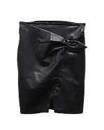 Black Leather Nanushka Skirt