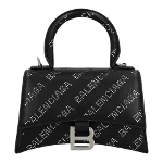 Black Leather Balenciaga Hourglass