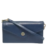 Blue Leather Tory Burch Crossbody Bag