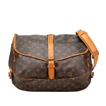 Brown Canvas Louis Vuitton Saumur