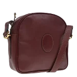 Burgundy Leather Cartier Shoulder Bag