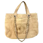 Beige Leather Chanel Handbag