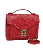 Red Leather Louis Vuitton Monceau