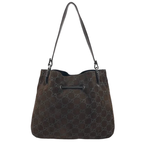 Brown Suede Gucci Shoulder Bag