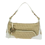 Beige Canvas Fendi Shoulder Bag