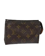 Brown Canvas Louis Vuitton Pouch