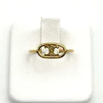 Gold Metal Céline Ring