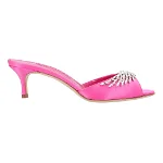 Pink Silk Manolo Blahnik Mules