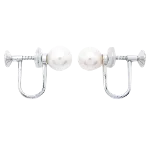 Silver Pearl Mikimoto Earrings