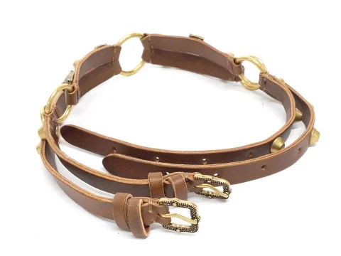 Brown Leather Gucci Necklace