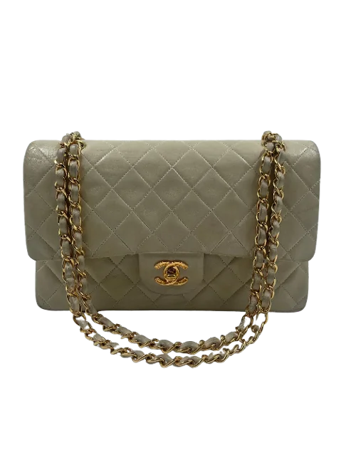 Beige Leather Chanel Flap Bag