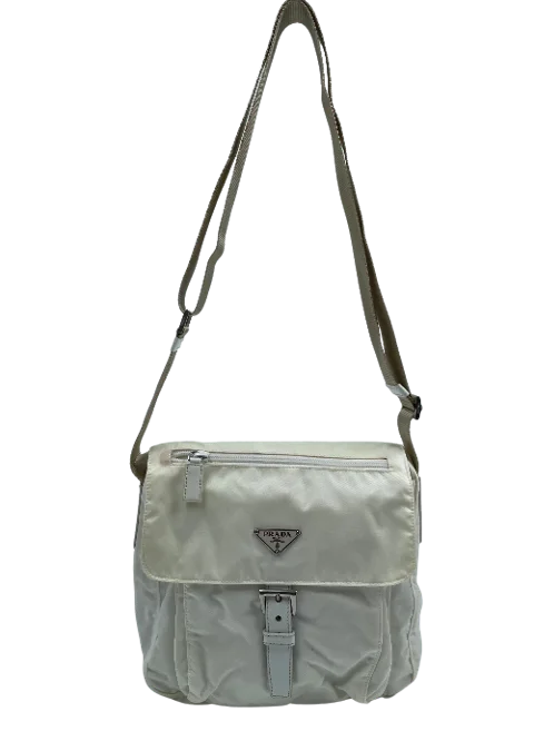 White Nylon Prada Messenger Bag