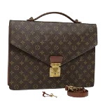 Brown Canvas Louis Vuitton Porte documents Jour