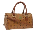 Brown Leather MCM Boston Bag