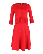 Red Fabric Carolina Herrera Dress