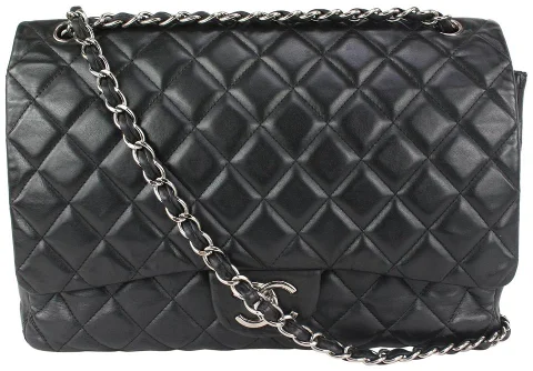 Black Leather Chanel Crossbody Bag