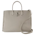 White Leather Burberry Shopper